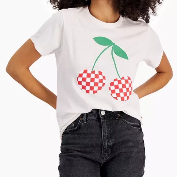 Grayson Threads🧵 Double✌ Checkerboard Cherries🍒 Graphic Tee👕 - NWT - Picture 11 of 11